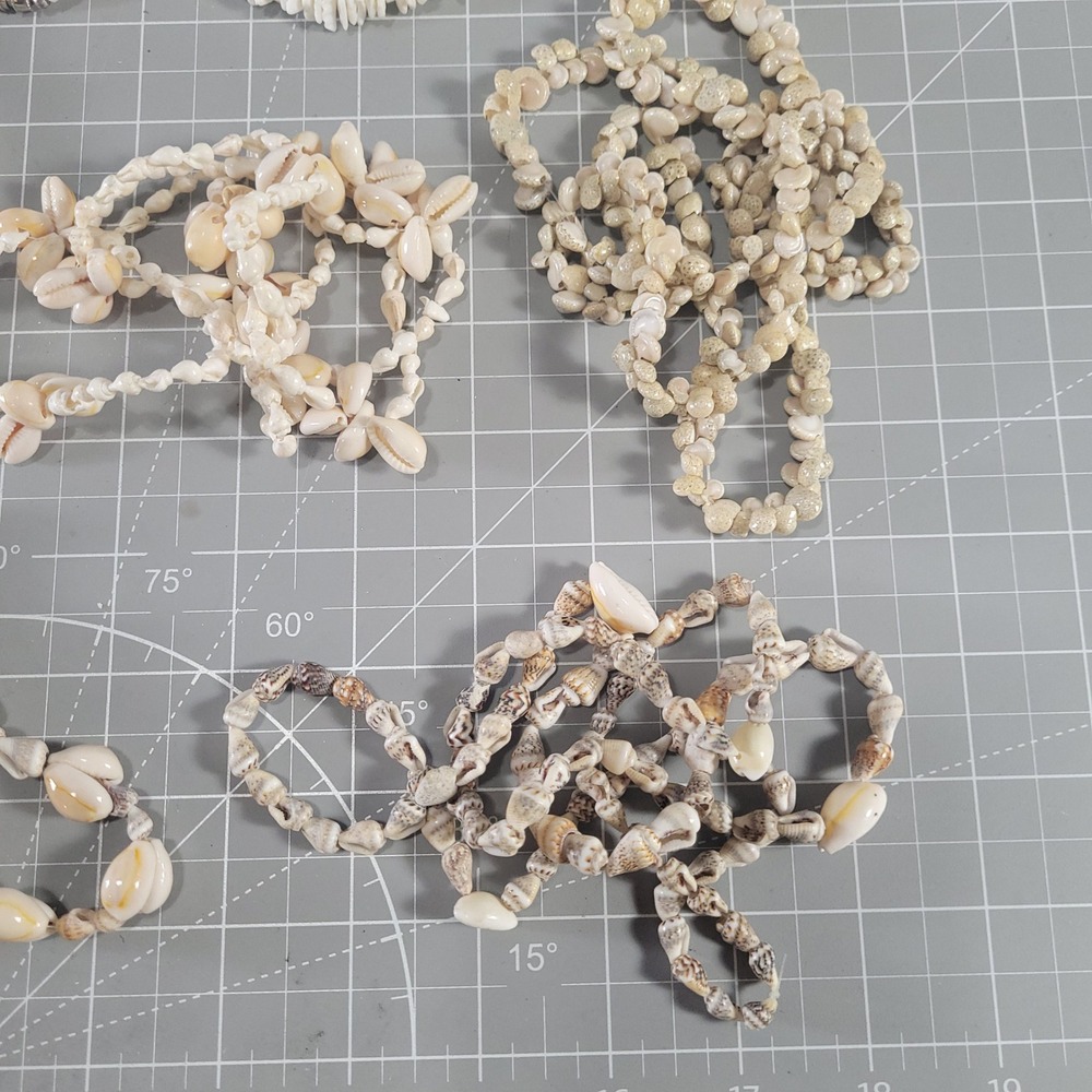 Vintage Beach Shell Jewelry Lot Cowrie Puka Mother of Pearl Boho Coast Over 1 lb - Picture 3 of 11